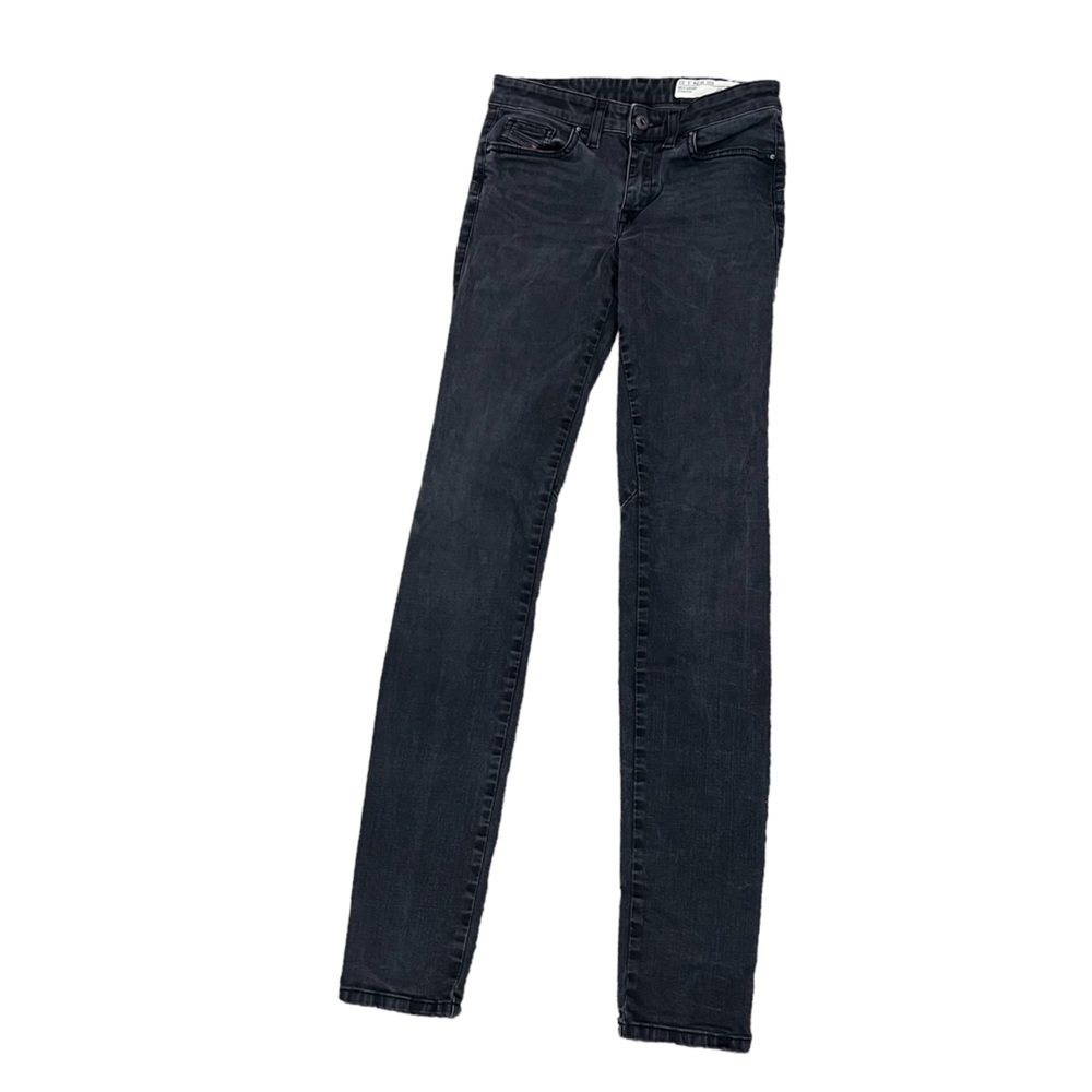 Diesel Black Skinzee-Dee Super Slim Skinny Regular Waist Jeans Size 24 Women’s